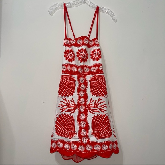 Farm Rio White Ainika Shell Euroflax™ Premium Linen Mini Dress - Picture 6 of 11